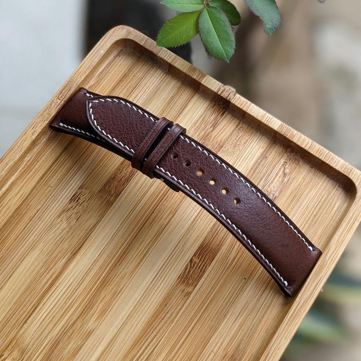 Brown Vachetta Leather Watch Strap – Handmade Personalized | 18mm to 24mm
