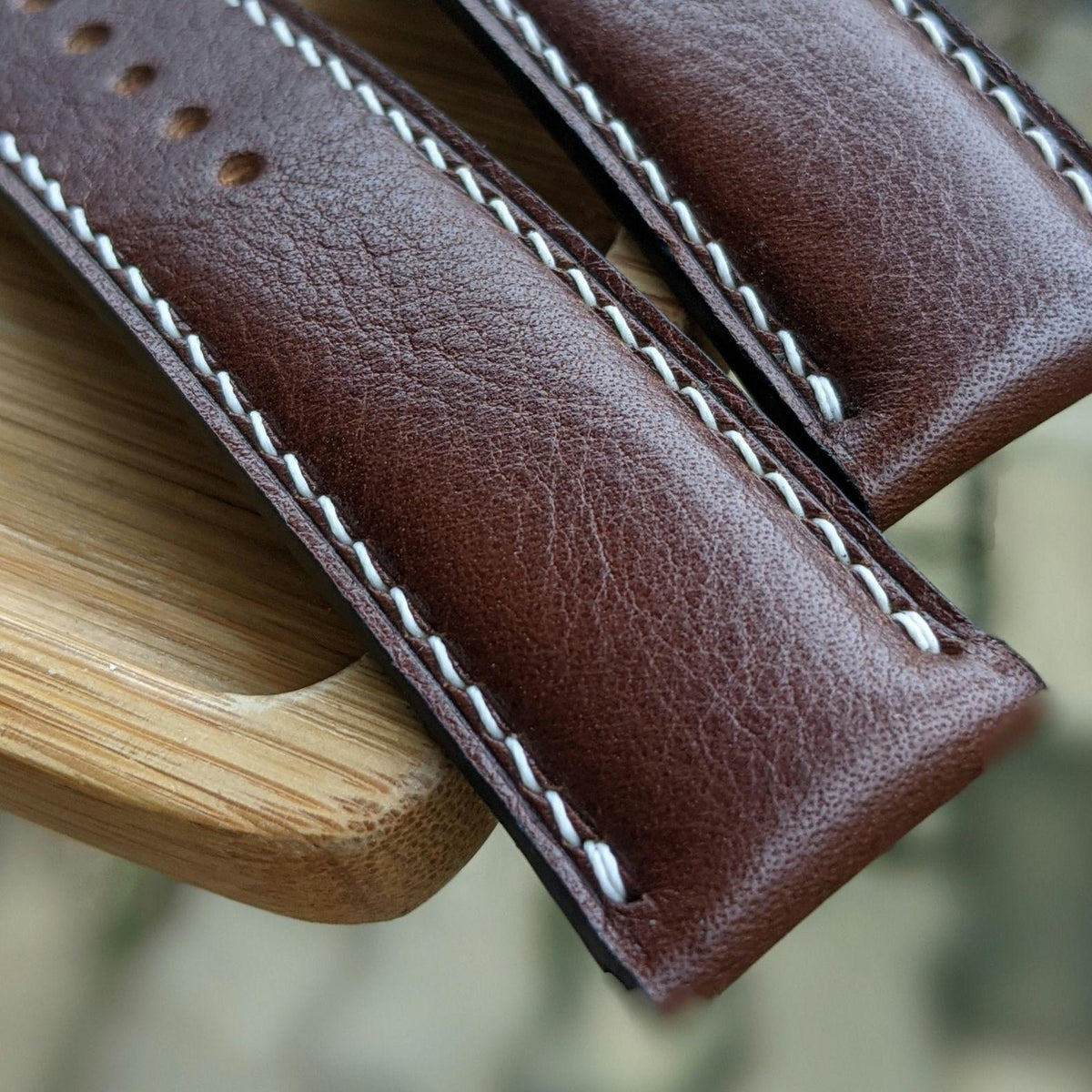 Brown Vachetta Leather Watch Strap – Handmade Personalized | 18mm to 24mm