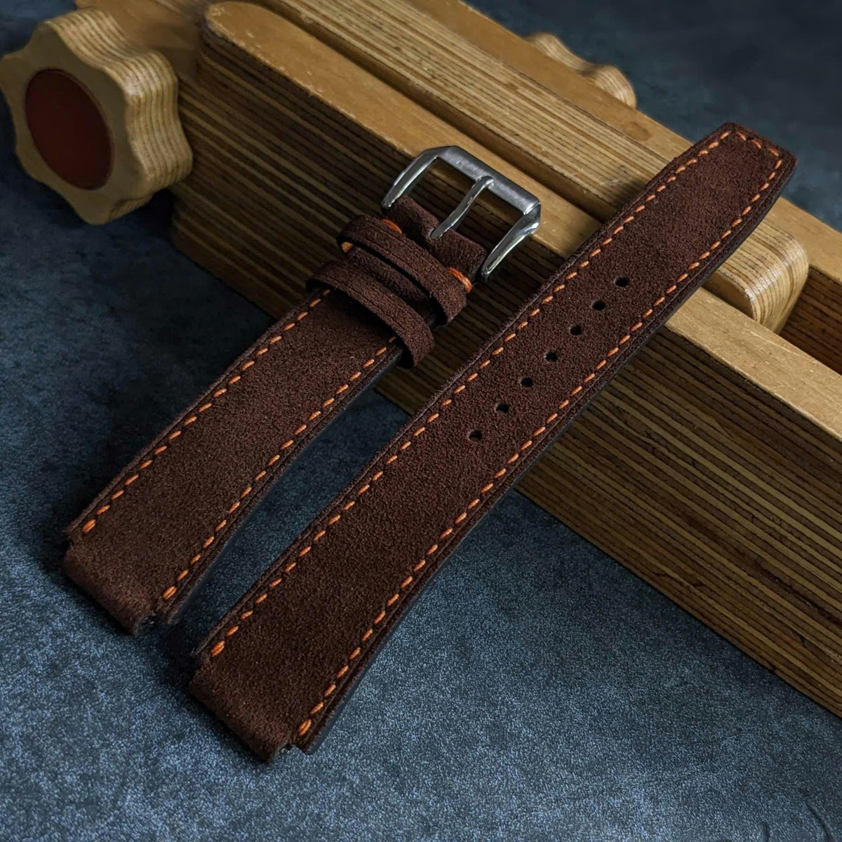 Brown Suede Custom-Made Watch Strap Leather Watch band size 18mm,20mm,22mm,24mm