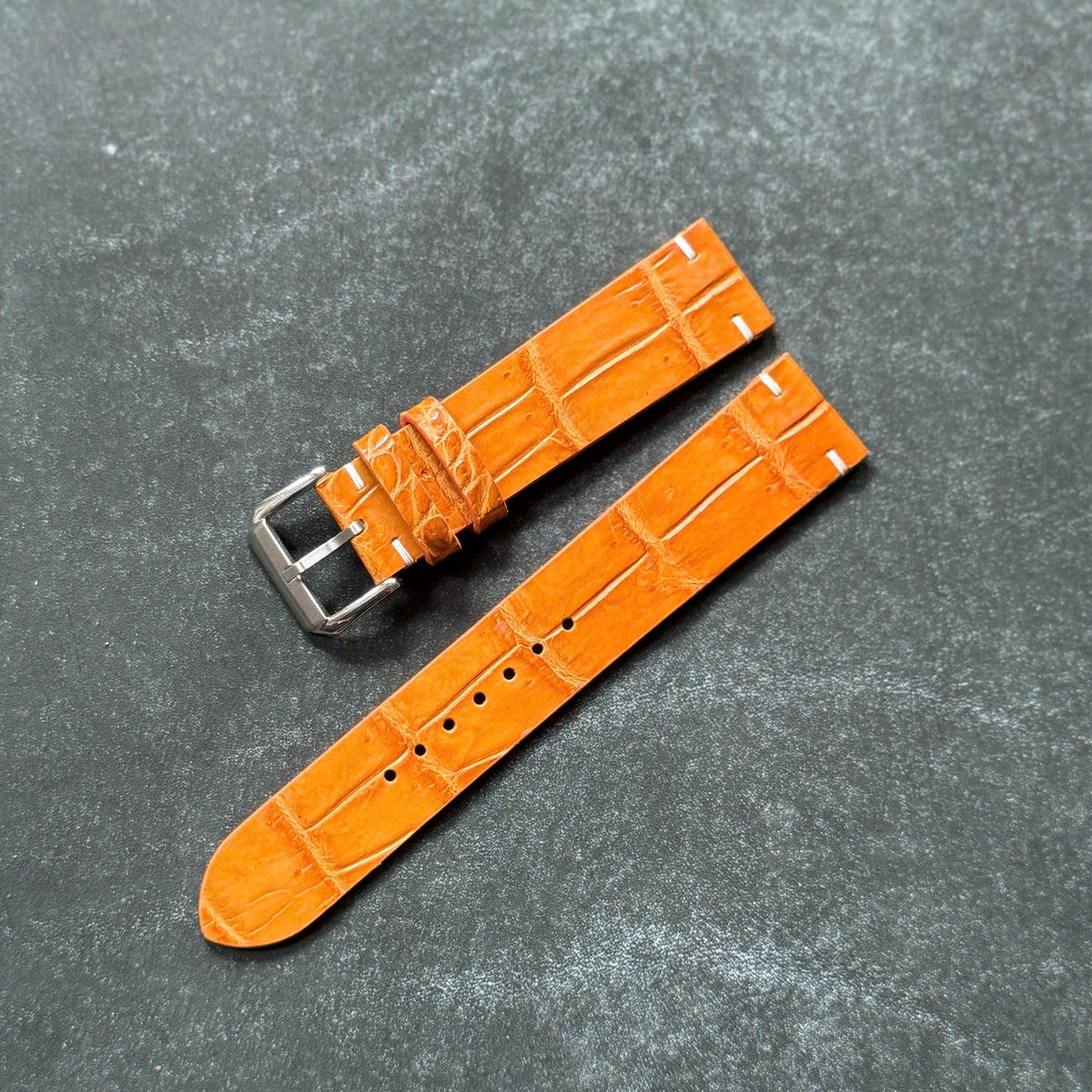 Tan Brown Alligator Leather Watch Strap (18mm-24mm)