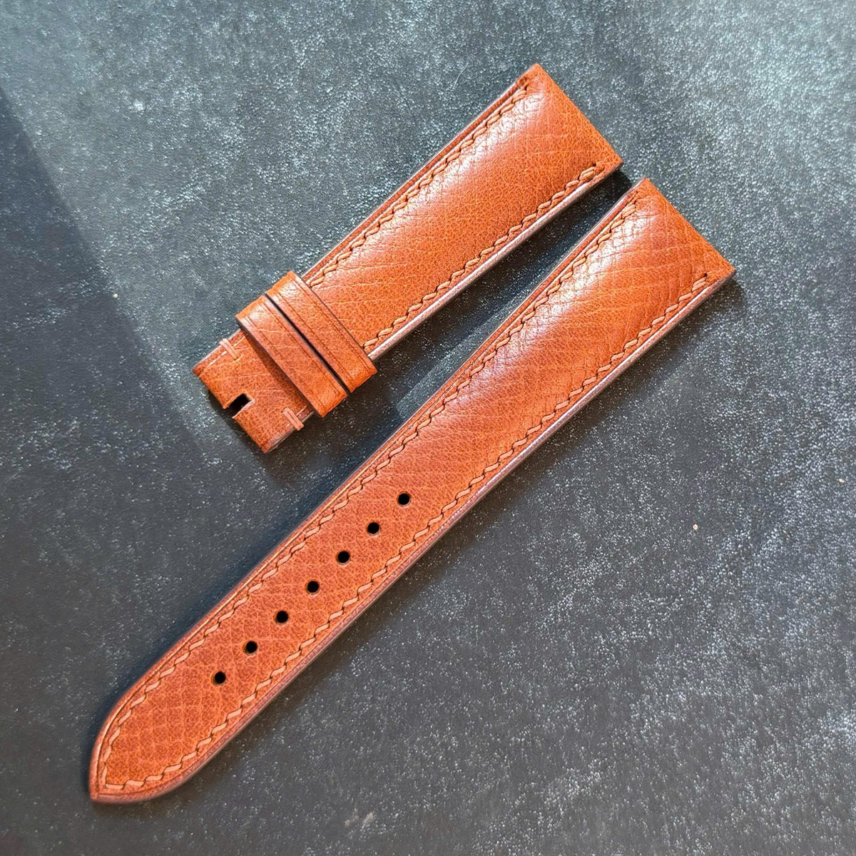 Tan Brown Cowhide Leather Watch Strap, Handmade  Watch Band, Custom Size 14mm–24mm