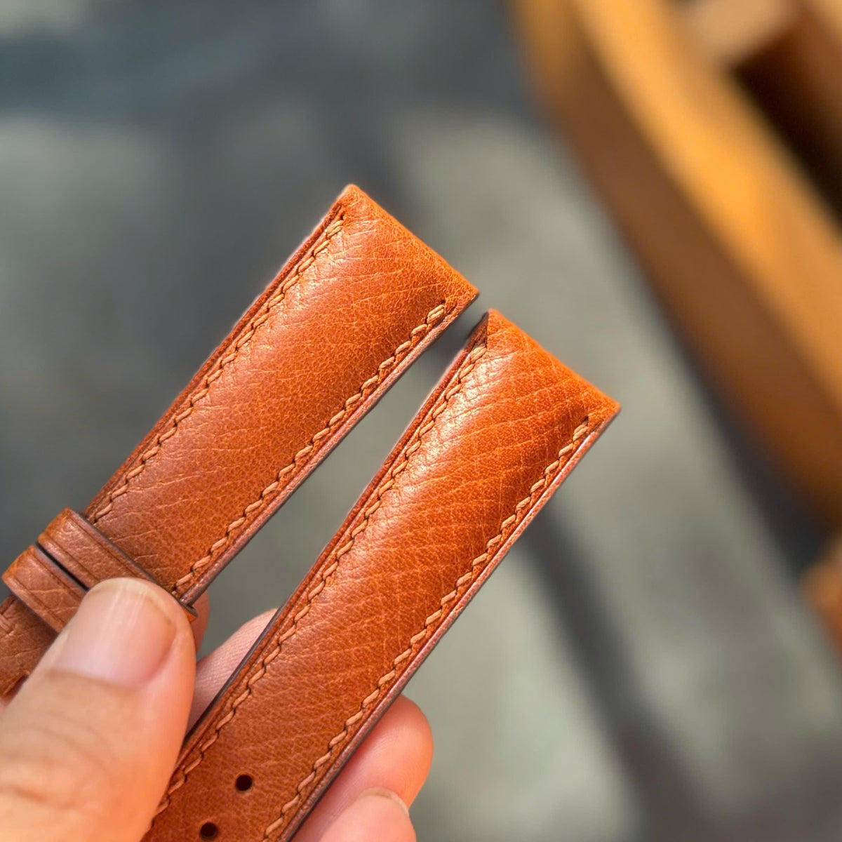 Tan Brown Cowhide Leather Watch Strap, Handmade  Watch Band, Custom Size 14mm–24mm