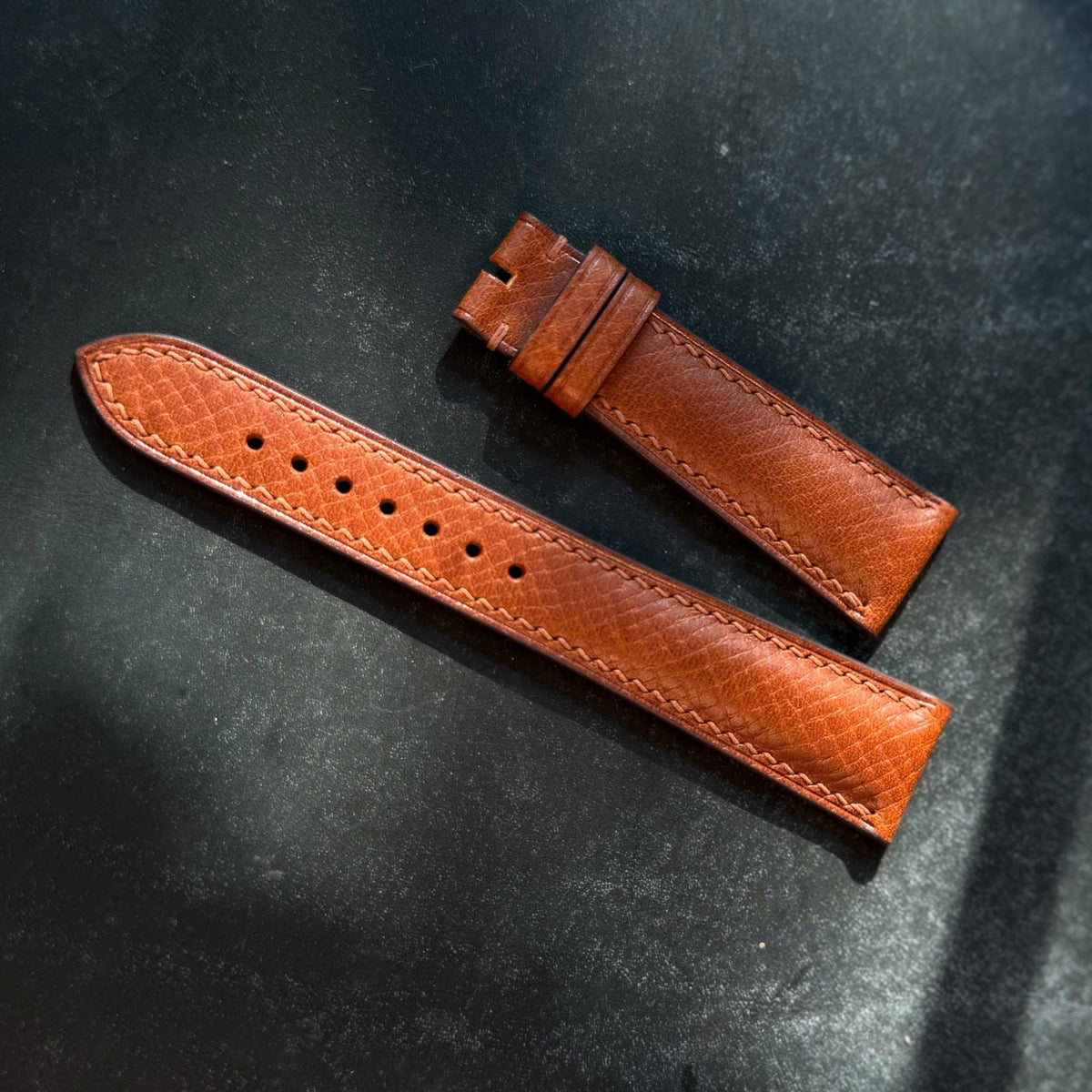 Tan Brown Cowhide Leather Watch Strap, Handmade  Watch Band, Custom Size 14mm–24mm