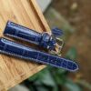 Alligator Watch Strap Handmade Leather I Blue Color I Watch band size 18mm, 20mm, 22mm, 24mm