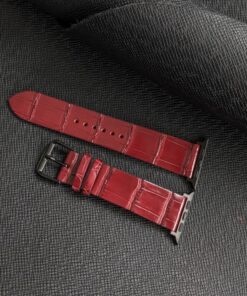 Bordeaux Alligator Leather Watch Strap I Watch band size 18mm,20mm,22mm,24mm I personalized gifts