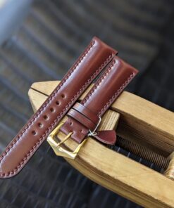 Brown Shell Cordovan Watch Strap Handmade Leather I Watch band size 18mm, 20mm, 22mm, 24mm