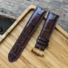 Alligator Watch Strap Handmade Leather I Brown Color I Watch band size 18mm, 20mm 22mm, 24mm