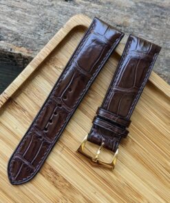 Alligator Watch Strap Handmade Leather I Brown Color I Watch band size 18mm, 20mm 22mm, 24mm