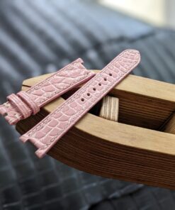 Flank Alligator Watch Strap Leather I Pink Colors I Watch band size 18mm, 20mm, 22mm, 24mm