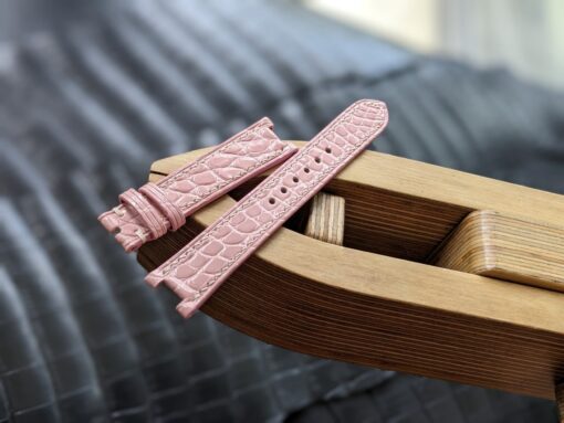 Flank Alligator Watch Strap Leather I Pink Colors I Watch band size 18mm, 20mm, 22mm, 24mm