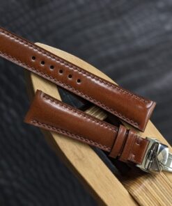 Shell Cordovan Watch Strap Leather With Deployant Clasp Watch band size 18mm, 20mm, 22mm, 24mm