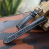 Black Matte Alligator Watch Strap Handmade Leather I Watch band size 18mm, 20mm, 22mm, 24mm