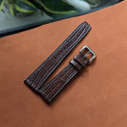 Alligator Watch Strap Handmade Leather I Special Texture I Watch band size 18mm, 20mm, 22mm, 24mm
