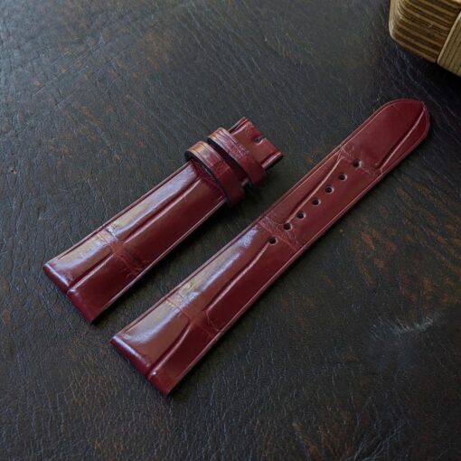 Bordeaux Alligator Leather Watch Strap I Watch band size 18mm, 20mm, 22mm, 24mm I personalized gifts