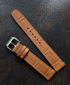 Alligator Watchstraps Leather with Quick Release - Watch band size 18mm, 20mm, 22mm, 24mm