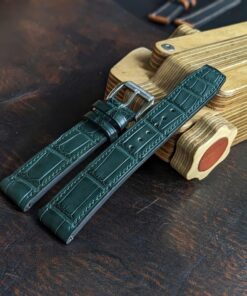 Alligator Watchstraps Leather with Quick Release - Watch band size 18mm, 20mm, 22mm, 24mm