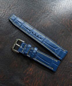 Alligator Watchstraps Leather with Quick Release - Watch band size 18mm, 20mm, 22mm, 24mm