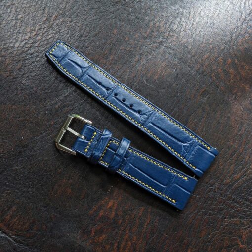 Alligator Watchstraps Leather with Quick Release - Watch band size 18mm, 20mm, 22mm, 24mm