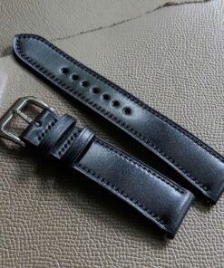 Shell Cordovan Watch Strap I Shinki Hakiku I Black color I Watch band size 18mm, 20mm, 22mm, 24mm