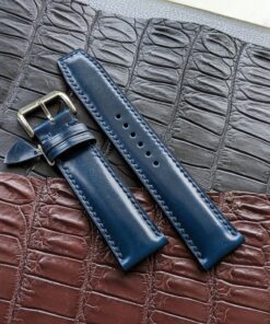 Shell Cordovan Watch Strap Leather I Blue Color I Watch band size 18mm,20mm,22mm,24mm I personalized gifts I gifts for him