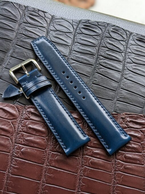 Shell Cordovan Watch Strap Leather I Blue Color I Watch band size 18mm,20mm,22mm,24mm I personalized gifts I gifts for him