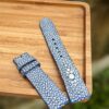 Blue Stingray Leather Watch Strap I Watch band size 18mm,20mm,22mm,24mm I personalized gifts I gifts for him