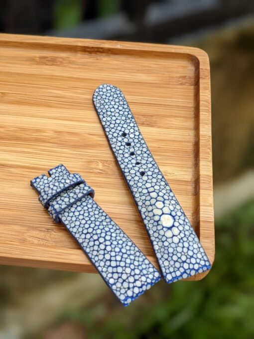 Blue Stingray Leather Watch Strap I Watch band size 18mm,20mm,22mm,24mm I personalized gifts I gifts for him